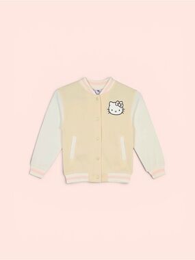 Hello Kitty Girls Varsity Jacket - Button Front Letterman Girls Bomber Jacket